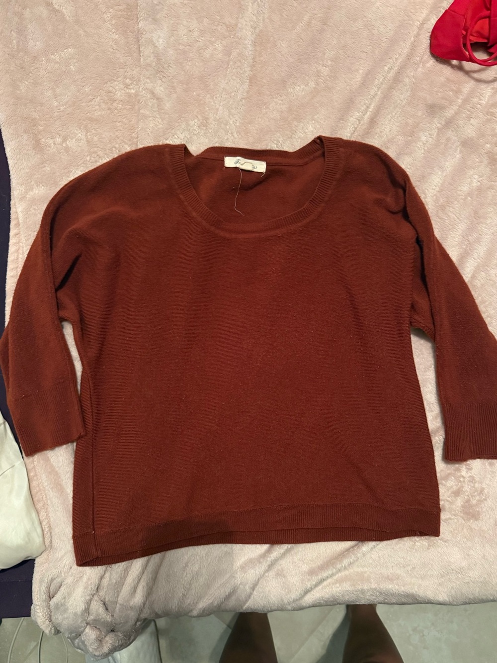 Forever 21 Women's Scoopneck Sweater - Rust Brown